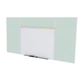 Ghent Porcelain Whiteboard / Vinyl Bulletin Combo Board, Magnetic, Style E, 5'H x 8'W, Silver_1